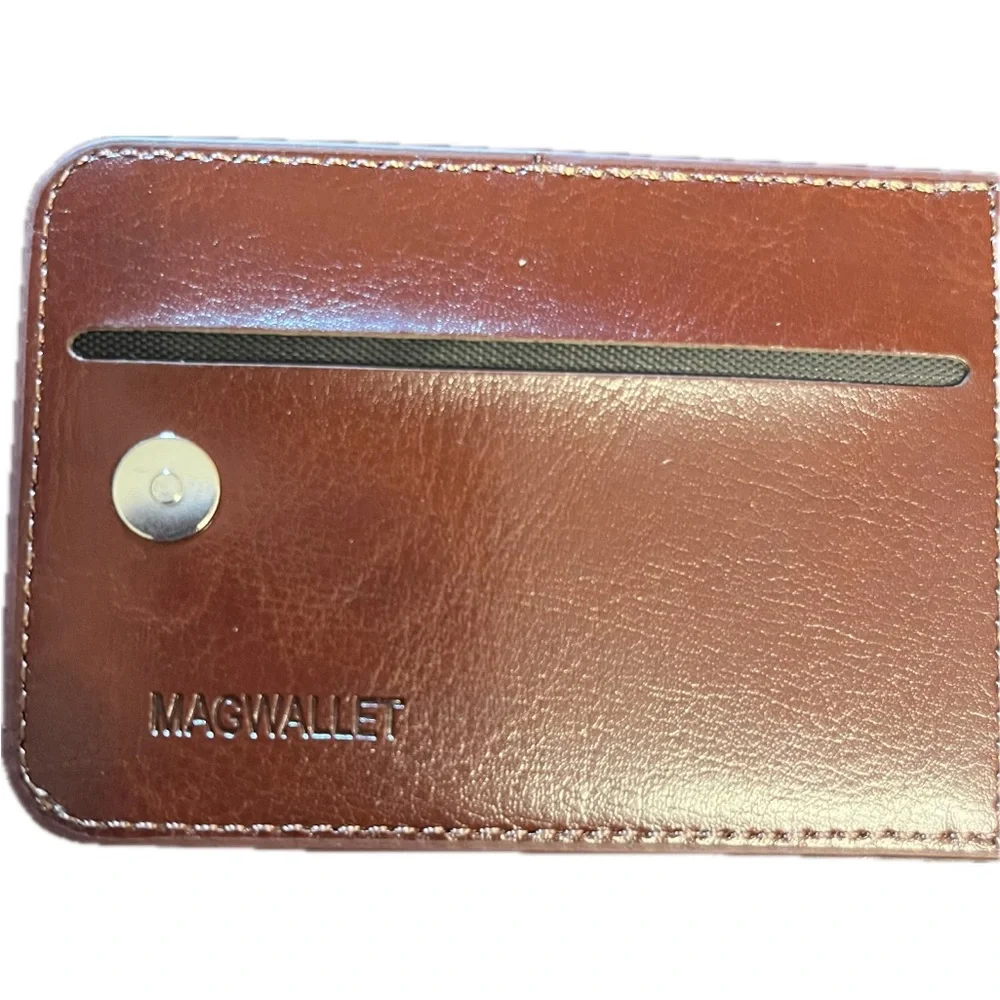 Monasay Brown Leather iPhone 16 case screen protector magnetic wallet